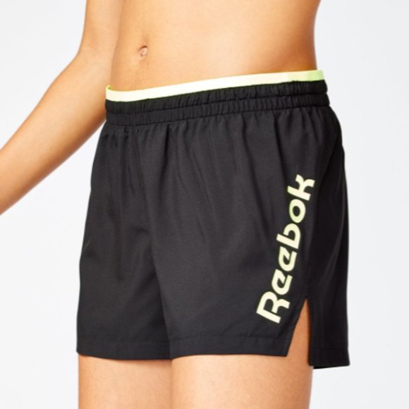 Reebok  Black & Sharp Green Pop Winner Shorts - Picture 1 of 6